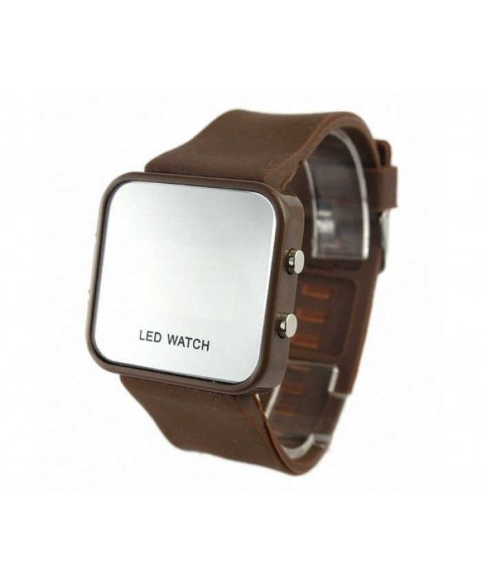 pioneerwork Colorful Exquisite Appearance Digital LED Mirror Watch with Soft Rubber Material